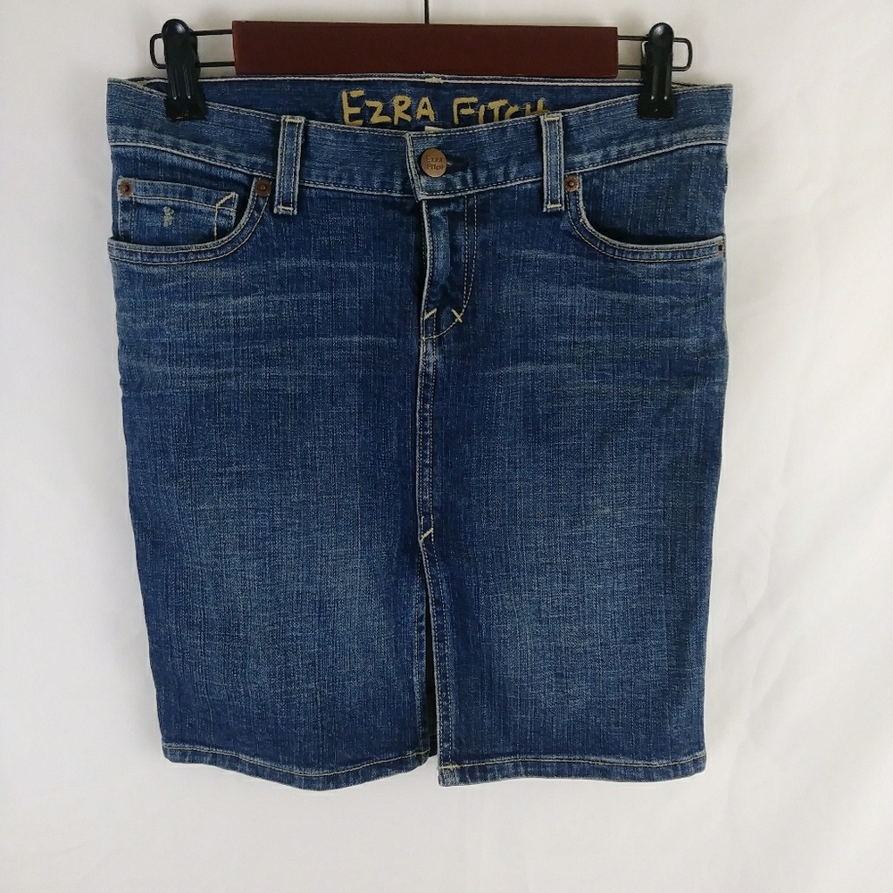Ezra Fitch Women's Blue Stretch Front Split Denim